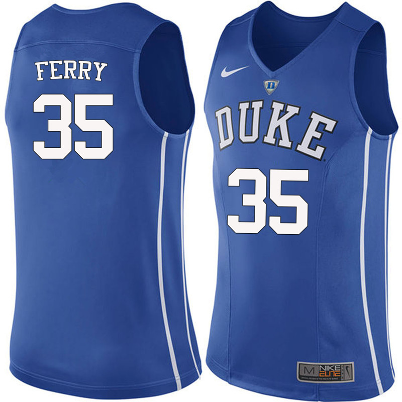 Men #35 Danny Ferry Duke Blue Devils College Basketball Jerseys-Blue